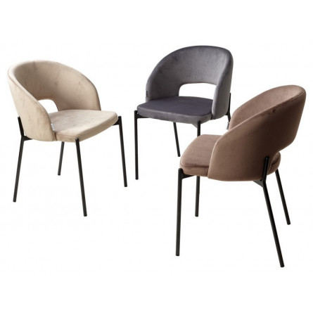 Стул AGNES BLUVEL-14 серый, черный каркас М-City