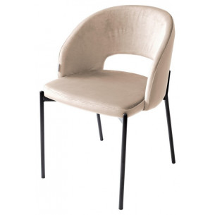 Стул AGNES BLUVEL-40 бежевый, черный каркас М-City
