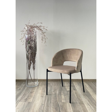 Стул AGNES BLUVEL-40 бежевый, черный каркас М-City