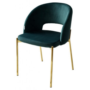 Стул AGNES BLUVEL-78 зеленый, золотой каркас М-City