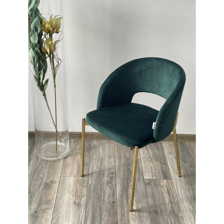 Стул AGNES BLUVEL-78 зеленый, золотой каркас М-City