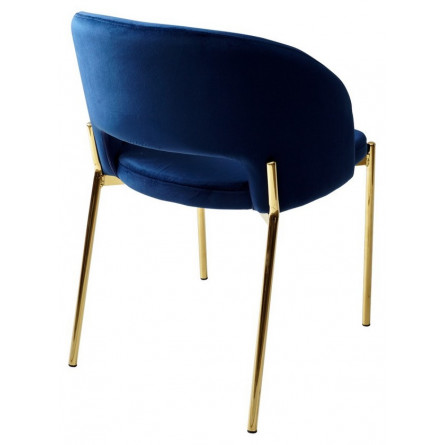 Стул AGNES BLUVEL-86 NAVY BLUE, золотой каркас М-City