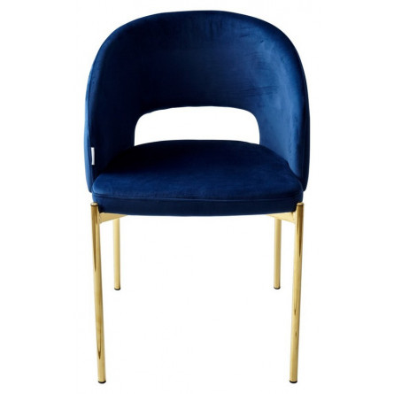 Стул AGNES BLUVEL-86 NAVY BLUE, золотой каркас М-City