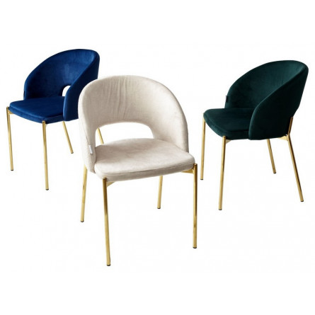 Стул AGNES BLUVEL-86 NAVY BLUE, золотой каркас М-City