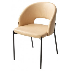 Стул AGNES PUA-20 латте, PU, черный каркас М-City