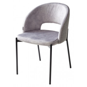 Стул AGNES PK6015-03 (VBP203) античный серебристо-серый / TRF-08 теплый серый, черный каркас М-City