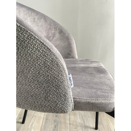 Стул AGNES PK6015-03 (VBP203) античный серебристо-серый / TRF-08 теплый серый, черный каркас М-City