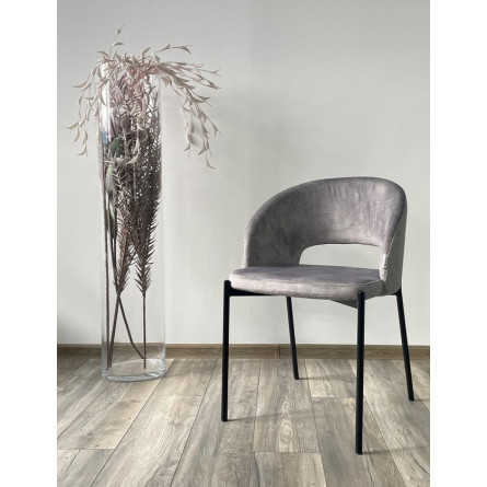 Стул AGNES PK6015-03 (VBP203) античный серебристо-серый / TRF-08 теплый серый, черный каркас М-City