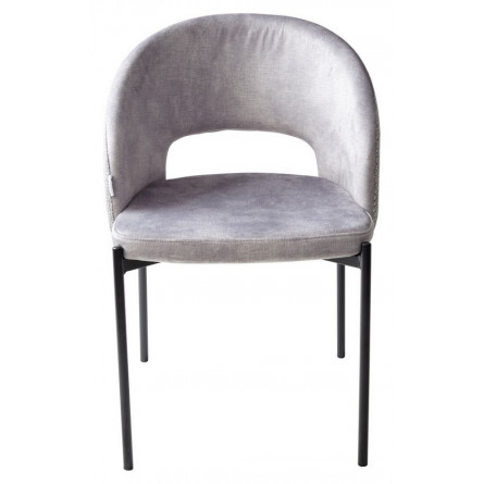 Стул AGNES PK6015-03 (VBP203) античный серебристо-серый / TRF-08 теплый серый, черный каркас М-City