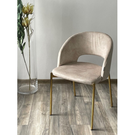 Стул AGNES PK6015-06 (VBP206) античный светло-бежевый / TRF-11 светло-бежевый, золотой каркас М-City