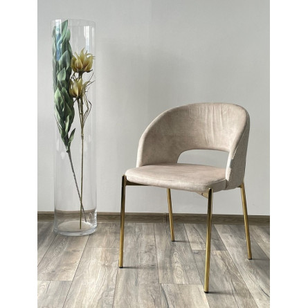 Стул AGNES PK6015-06 (VBP206) античный светло-бежевый / TRF-11 светло-бежевый, золотой каркас М-City