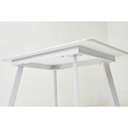 Стол АРУБА 140 нераздвижной АУРУМ, стекло/ БЕЛЫЙ каркас М-City