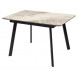 Стол АРУБА 140 нераздвижной КАТАЛОНИЯ, стекло/ ЧЕРНЫЙ каркас М-City