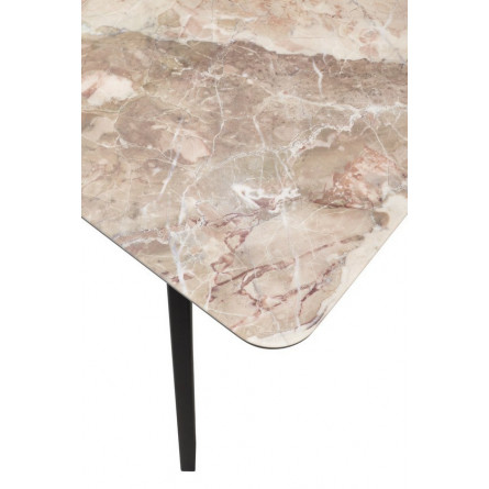 Стол АРУБА 140 нераздвижной КАТАЛОНИЯ, стекло/ ЧЕРНЫЙ каркас М-City