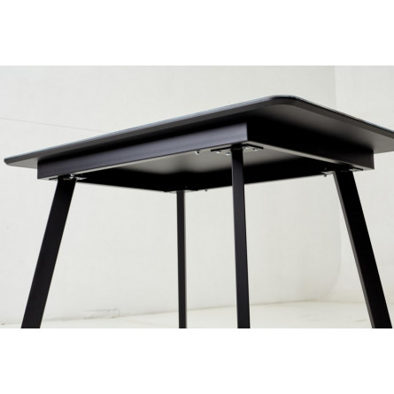 Стол АРУБА 140 нераздвижной МАГЕЛЛАН, стекло/ ЧЕРНЫЙ каркас М-City