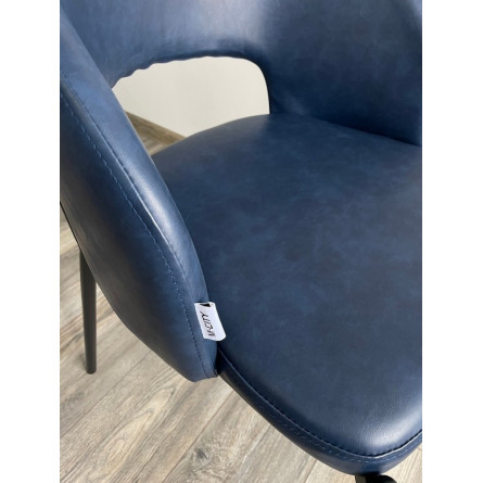 Стул AGNES PUA-26 Синяя сталь, PU, черный каркас М-City