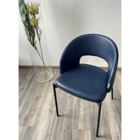 Стул AGNES PUA-26 Синяя сталь, PU, черный каркас М-City