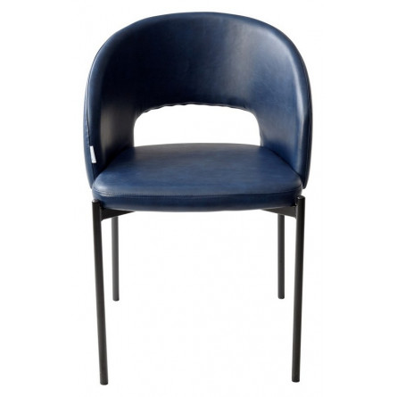 Стул AGNES PUA-26 Синяя сталь, PU, черный каркас М-City