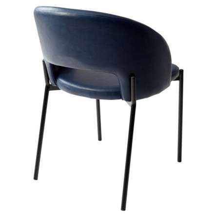 Стул AGNES PUA-26 Синяя сталь, PU, черный каркас М-City