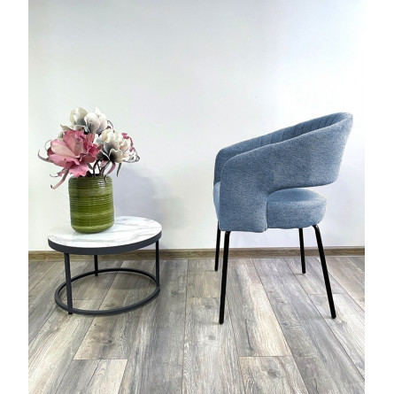 Стул SNUG WZ2042-16 бледно-васильковый, фактурный велюр / черный каркас, M-City