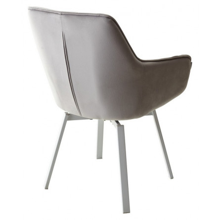 Стул MAVERICK BLUVEL-03 LIGHT GREY, велюр/ белый каркас, поворот.360 град. М-City