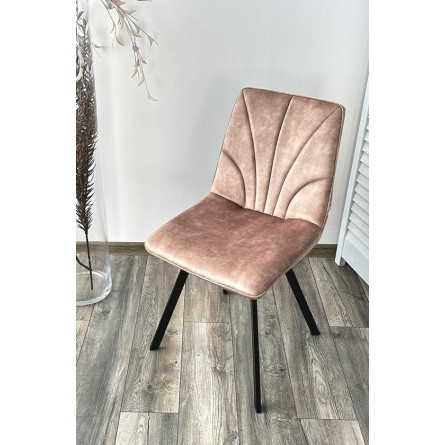 Стул ARFA VT5001-2 античный бежевый, велюр без "пальчикового" эффекта/ черный каркас М-City