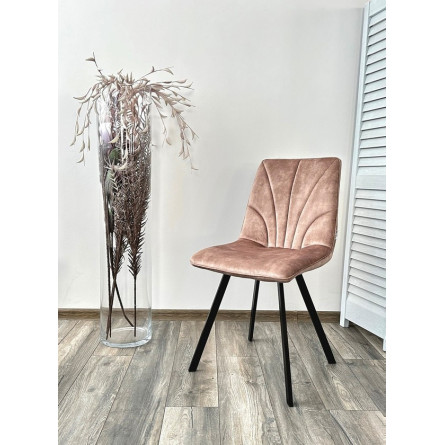 Стул ARFA VT5001-2 античный бежевый, велюр без "пальчикового" эффекта/ черный каркас М-City