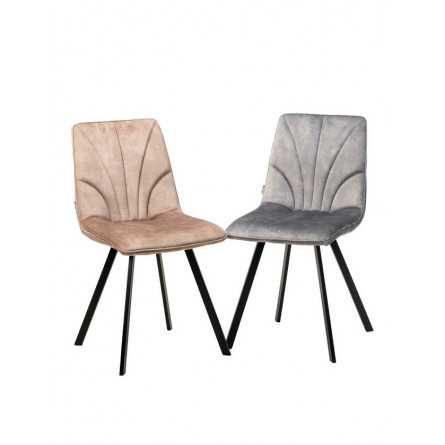 Стул ARFA VT5001-2 античный бежевый, велюр без "пальчикового" эффекта/ черный каркас М-City