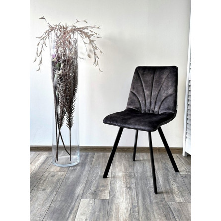 Стул ARFA VT5001-3 античный серый, велюр без "пальчикового" эффекта/ черный каркас М-City