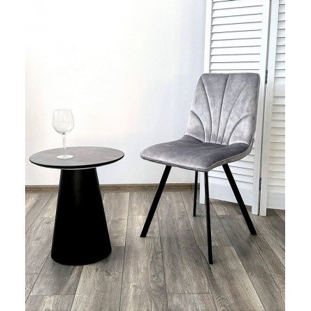 Стул ARFA VT5001-7 античный светло-серый, велюр без "пальчикового" эффекта/ черный каркас М-City