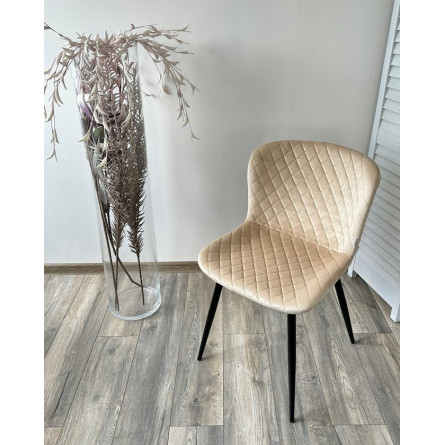 Стул VARESE G062-03 светлый беж, велюр / черный каркас М-City