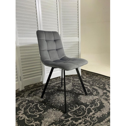 Стул CHILLI SQUARE BLUVEL-14 серый, велюр / черный каркас М-City