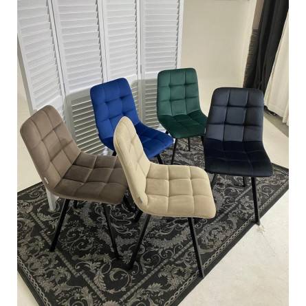 Стул CHILLI SQUARE BLUVEL-40 бежевый, велюр / черный каркас М-City