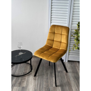 Стул CHILLI SQUARE BLUVEL-68 желтый, велюр / черный каркас М-City