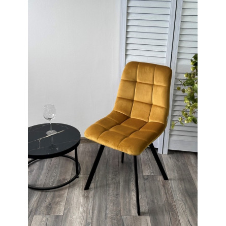 Стул CHILLI SQUARE BLUVEL-68 желтый, велюр / черный каркас М-City