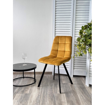 Стул CHILLI SQUARE BLUVEL-68 желтый, велюр / черный каркас М-City