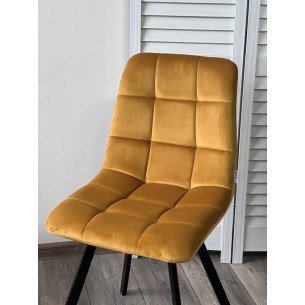 Стул CHILLI SQUARE BLUVEL-68 желтый, велюр / черный каркас М-City