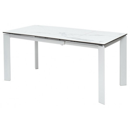Стол CORNER 120 MATTE STATUARIO Белый мрамор матовый керамика, стекло/ белый каркас М-City