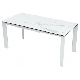 Стол CORNER 120 MATTE STATUARIO Белый мрамор матовый керамика, стекло/ белый каркас М-City