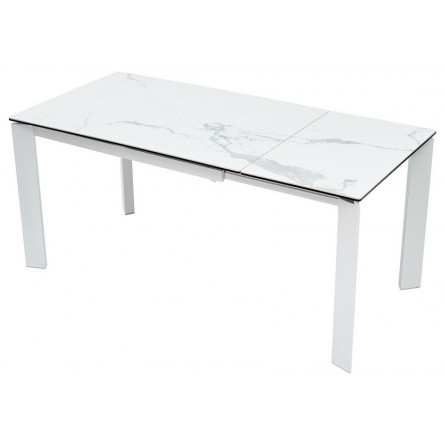 Стол CORNER 120 MATTE STATUARIO Белый мрамор матовый керамика, стекло/ белый каркас М-City