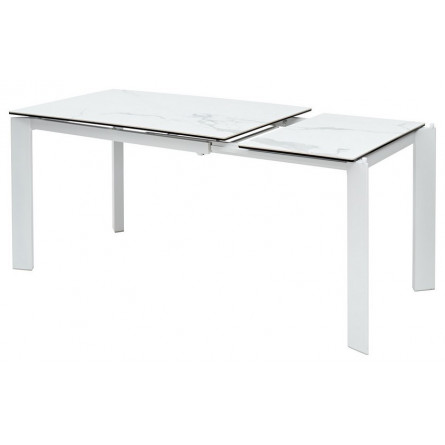 Стол CORNER 120 MATTE STATUARIO Белый мрамор матовый керамика, стекло/ белый каркас М-City