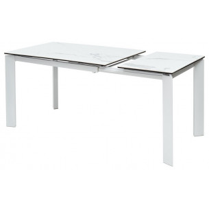 Стол CORNER 120 MATTE STATUARIO Белый мрамор матовый керамика, стекло/ белый каркас М-City