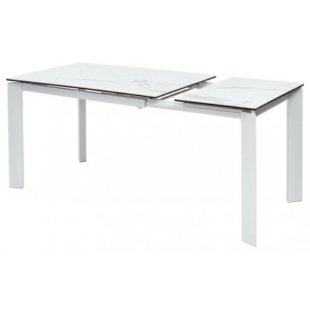 Стол CORNER 120 MATTE STATUARIO Белый мрамор матовый керамика, стекло/ белый каркас М-City