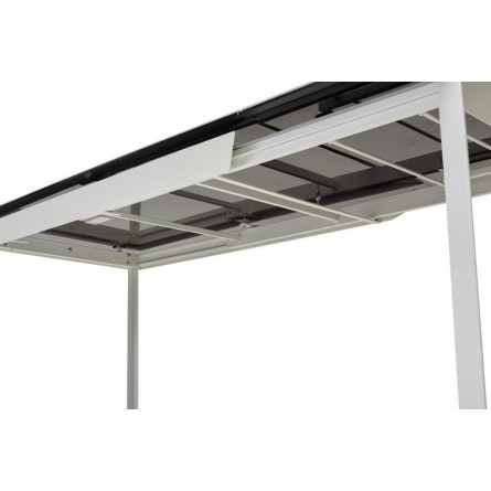 Стол CREMONA 140 HIGH GLOSS STATUARIO Белый мрамор глянцевый, керамика/ белый каркас М-City