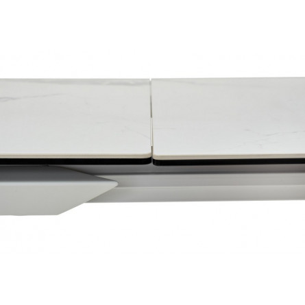 Стол CREMONA 140 HIGH GLOSS STATUARIO Белый мрамор глянцевый, керамика/ белый каркас М-City