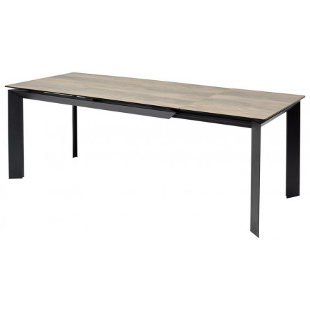 Стол CREMONA 140 KL-61 под дерево, итальянская керамика/ черный каркас М-City