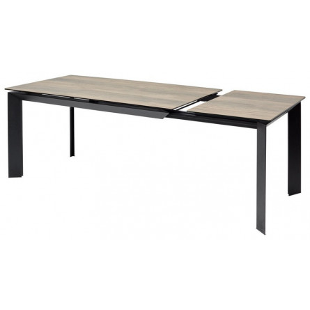 Стол CREMONA 140 KL-61 под дерево, итальянская керамика/ черный каркас М-City