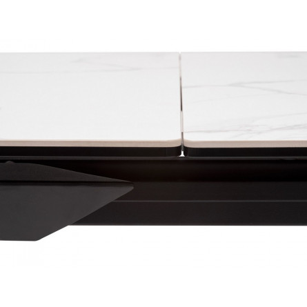 Стол CREMONA 140 MATTE STATUARIO Белый мрамор матовый, керамика/ черный каркас М-City