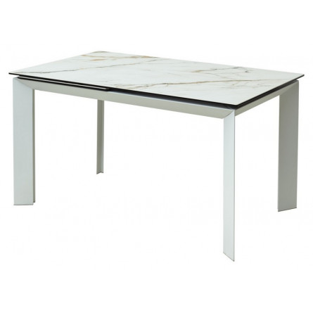 Стол CREMONA 180 KL-188 Контрастный мрамор матовый, итальянская керамика/ белый каркас М-City