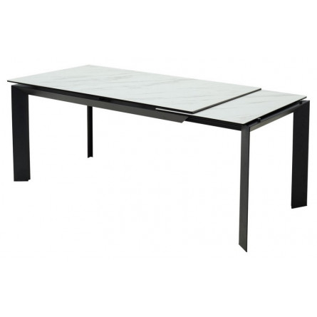 Стол CREMONA 180 KL-99 Белый мрамор матовый, итальянская керамика / черный каркас М-City